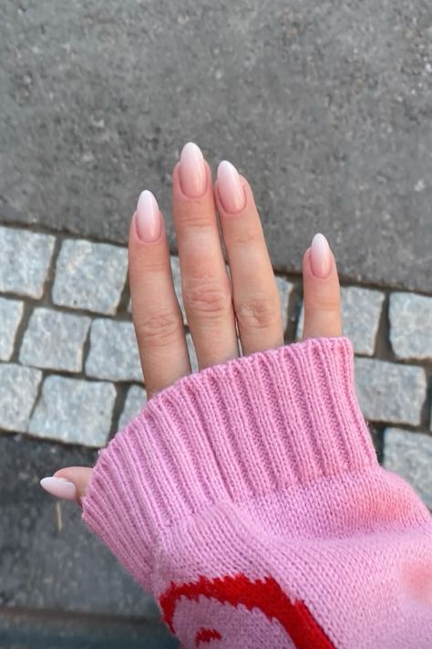 Almond Boomer Nails, Quiet Luxury Nails 2024, Almond Baby Boomer Nails, Nails Badem, Summer Nails Baby Pink, Baby Boomer Nails Almond, Pink Baby Boomer Nails, Mandel Nails, Baby Boomer Nails