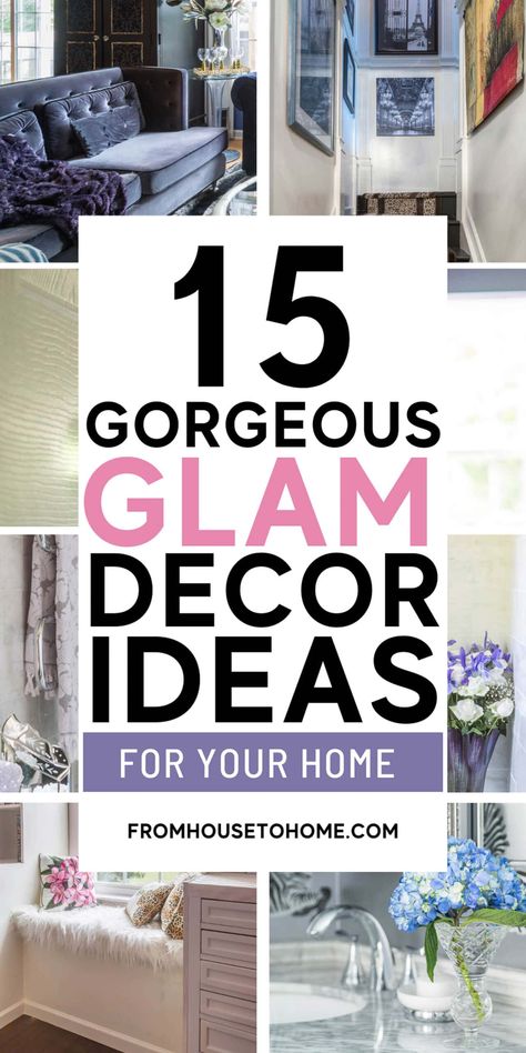 Glam Decor On A Budget, Glam Diy Home Decor, Hollywood Glam Bedroom, Glam Bedroom Ideas, Hollywood Glam Decor, Budget Diy Home Decor, Glam Apartment, Easy Glam, Glamour Interiors