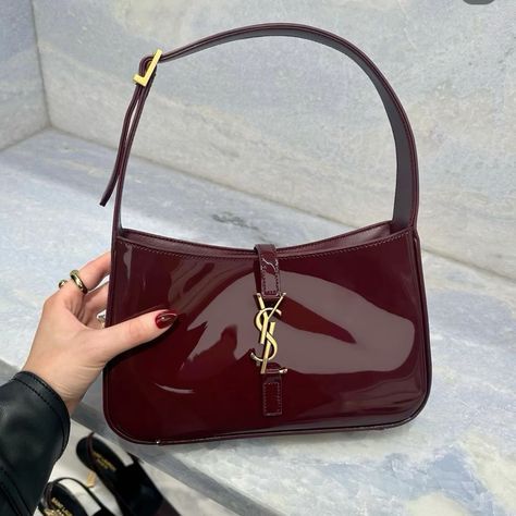 A Woman, Saint Laurent, Purse, Red, Gold