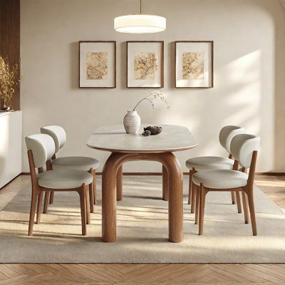 ASS Comfort Zone Light luxury modern simple oval table and chairs | Wayfair Dining Room Table Oval, Dining Oval Table, Oval Breakfast Table, Oval Dining Table, Oval Dinning Table, Oak Table And Chairs, Japandi Dining, Dinning Table Set, Bar Height Dining Table