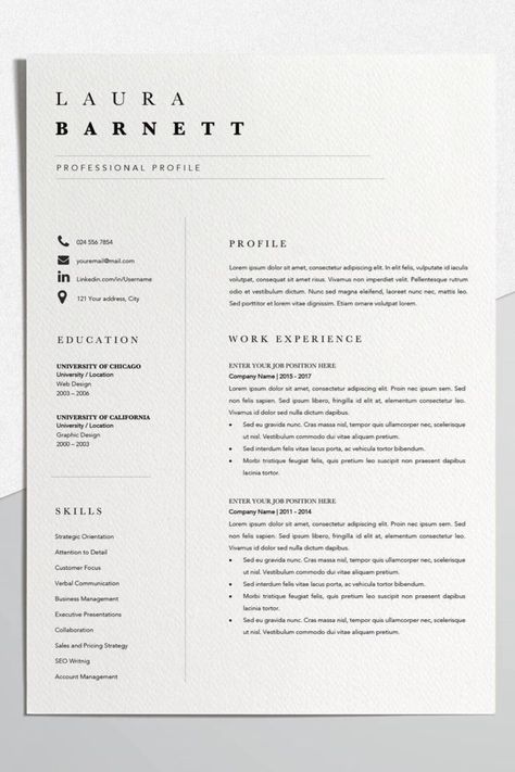 Easy CV Template | Resume Template Minimalist | Professional Resume Layout | Standard CV Format Standard Cv Format, Resume Fonts, Professional Resume Format, Resume Layout, Cv Format, Resume Work, Chicago University, Template Resume, Cv Resume Template