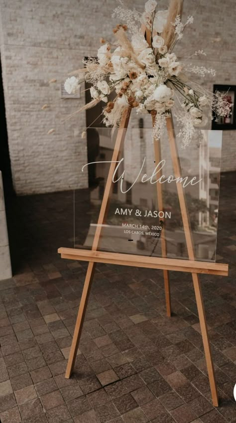 Engagement Photo Backdrop, Wedding Sign Decor, Wedding Welcome Board, Wedding Entrance Decor, Dream Wedding Decorations, Wedding Planning Decor, Wedding Decor Ideas, Wedding Entrance, Wooden Easel