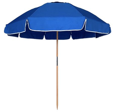 AMMSUN 7.5ft Heavy Duty HIGH Wind Beach Umbrella Commercial Grade Patio Beach Umbrella Frames with Air Vent Ash Wood Pole & Carry Bag UV 50+ Shade Umbrellas, Beach Umbrella, Pacific Blue, Garden Structures, Patio Umbrellas, Air Vent, Carry Bag, Backyard Pool, High Quality Design