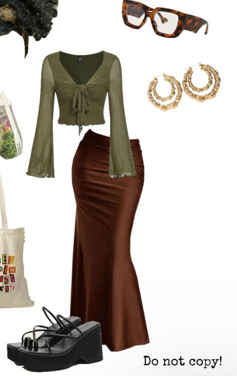 Dress To Impress Earthy Style, Earthy Style Outfits Dress To Impress, Earthtone Outfits, Earth Tones Outfit, Autumn Collage, Muted Autumn, Semi Formal Outfit, Earthy Style, Dti Ideas