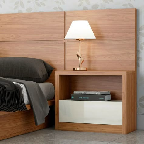 Bed And Bedside Table Ideas, Space Saving Furniture Bedroom, Bedroom Pop Design, Minimalist Furniture Design, Bed Headboard Design, Bedside Table Design, Прикроватные Тумбочки, Wooden Bed Design, Furniture Details Design