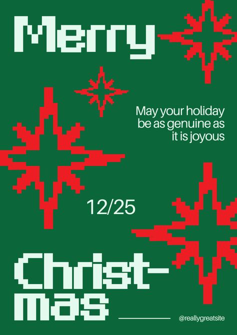 Add a nostalgic touch to your holiday greetings! Customize our Green and Red Pixel Typography Poster and spread the Christmas spirit with style! Xmas Poster Design Graphics, Holiday Party Poster, Retro Christmas Poster, Christmas Festival Poster, Retro Christmas Design, Christmas Graphic Design Poster, Christmas Food Poster, Christmas Graphics Design, Gift Poster Design