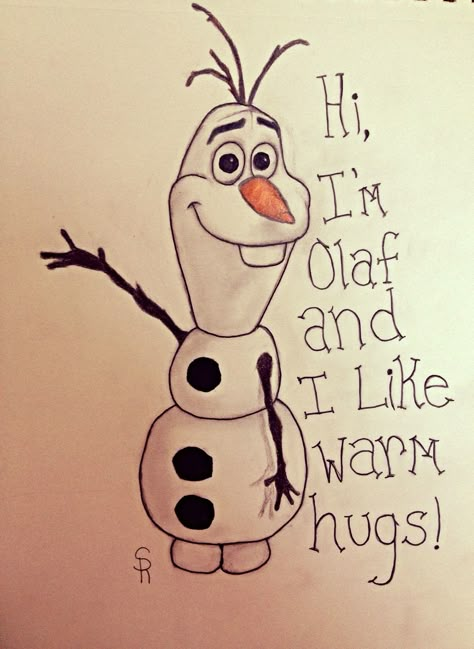 Olaf from frozen! Disney Art Diy, Olaf Drawing, Frozen Drawings, Disney Mignon, Disney Doodles, Disney Character Drawing, Diy Drawing, Arte Doodle, Disney Drawings Sketches