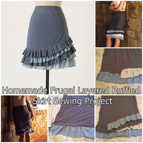 Layered Long Skirt Pattern, Layered Fitted Tiered Skirt, Ruffle Hem Skirt Pattern, Layered Skirt Pattern Ruffles, Cascading Ruffle Skirt Pattern, Sewing Skirts Patterns, Plain Skirt, Tiered Ruffle Skirt, Apron Sewing Pattern