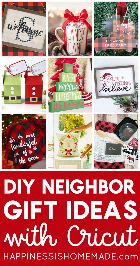 Gifts With Cricut, Neighbor Gift Ideas, Cricut Gifts, Engraved Christmas Ornaments, Christmas Hostess, Cricut Christmas Ideas, Christmas Neighbor, Neighbor Christmas Gifts, Christmas Gifts To Make