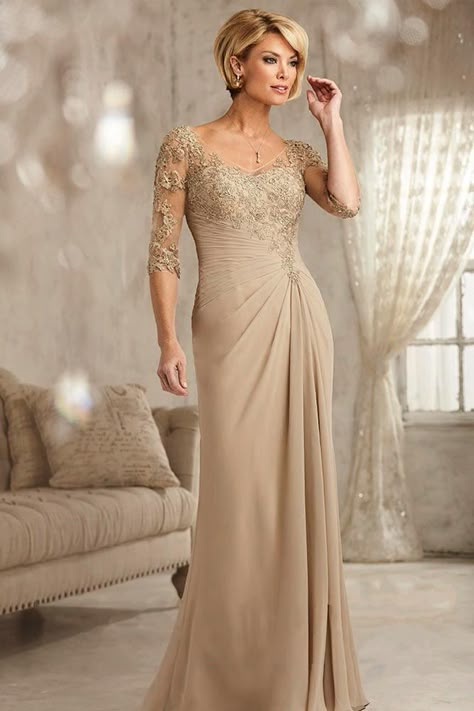 Dress With Cascading Draping   #longdress #elegantdress Mother Of The Bride Dresses Long, Mother Of The Bride Gown, Mother Of Groom Dresses, Groom Dresses, Bride Groom Dress, Mob Dresses, Dresses Plus Size, Bride Gowns, Mothers Dresses