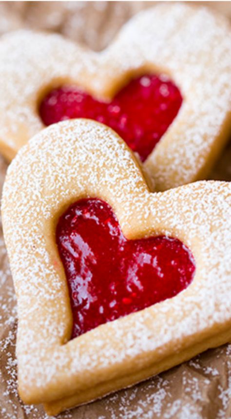 Valentines Linzer Cookies ~ they taste heavenly... Heart shaped cookies are a Valentines must. So get these on your list for that special someone - or for yourself Valentine Cookies Decorated, Linzer Cookies, Shaped Cookies, Heart Shaped Cookies, Cooking Classy, Cookies For Kids, Valentine Cookies, Shaped Cookie, Yummy Cookies