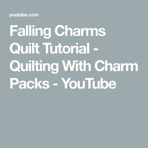 Falling Charms Quilt Tutorial - Quilting With Charm Packs - YouTube Falling Charms Quilt, Jenny Doan Tutorials, Missouri Quilt Company, Charm Square Quilt, Missouri Quilt, Missouri Star Quilt Company, Charm Packs, Quilting Videos, Charm Quilt