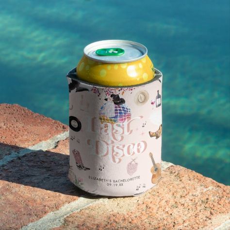 Disco Cowgirl Nashville Pink Rodeo | Bachelorette Can Cooler Bachelorette Gift Ideas, Rodeo Bachelorette, Retro Bachelorette, Bachelorette Party Supplies, Disco Theme, Disco Cowgirl, Bachelorette Gift, Bachelorette Favors, A Night To Remember