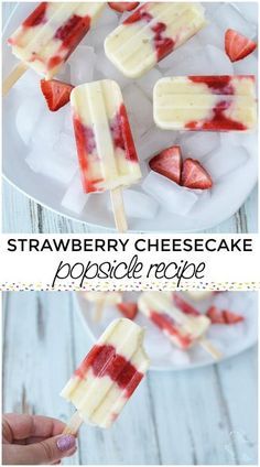 Popsicles Diy, Strawberry Cheesecake Popsicles, Diy Ice Pops, Summer Popsicle Recipes, Cheesecake Popsicles, Healthy Popsicle Recipes, Ice Pop Recipes, Healthy Popsicles, Homemade Pudding