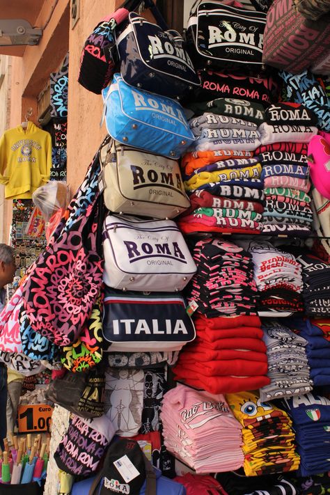 Rome, Italy...souvenir bags! Souvenir Bags, Italy Tourist, Rome Photography, European Summer Aesthetic, Italy Vibes, Italian Aesthetic, Living In Italy, Italy Summer, Italy Aesthetic