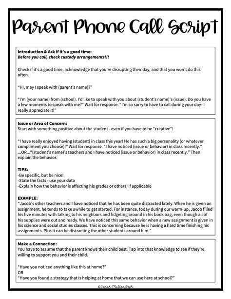 Parent Phone Calls: 101 — Sarah Miller Tech Script For Calling Parents, Elementary Parent Teacher Conferences, Parent Phone Call Script, Parent Coordinator Office, Conferences Parent Teacher Ideas, Middle School Parent Communication, Parent Educator Ideas, Parent Teacher Conferences Middle School, Middle School Leadership Activities