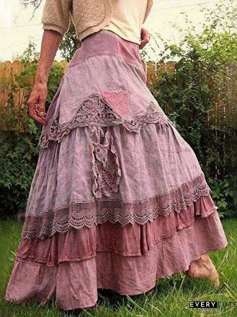 Shop Skirts at IFYHOME Medieval Costume Women, Cupcake Skirt, Womens Skirt Outfits, Long Skirt Casual, Maxi Skirts Summer, Ruffle Maxi Skirt, Maxi Lace Skirt, Princess Cosplay, Maxi Rok