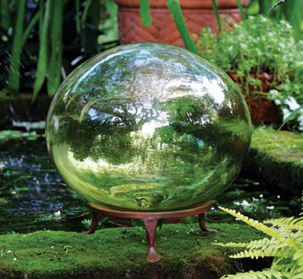 Cottage Style Furniture, Charleston Gardens, Gazing Balls, Garden Balls, Copper Roof, Gazing Ball, Garden Accents, Glass Garden, Watering Globe