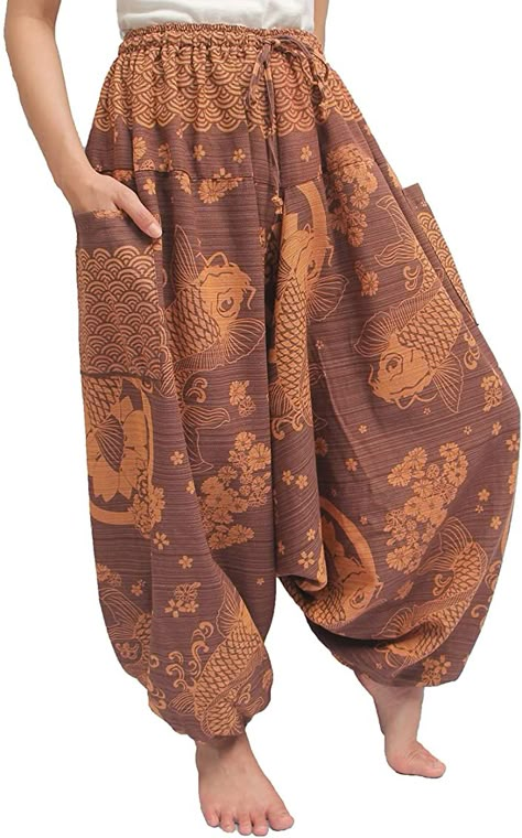 Hippie Pants Outfit, Aladin Pants, Harem Pants Outfit, Yoga Harem Pants, Autumn Beach, Maternity Casual, Boho Womens Clothing, Big Pants, Bohemian Pants