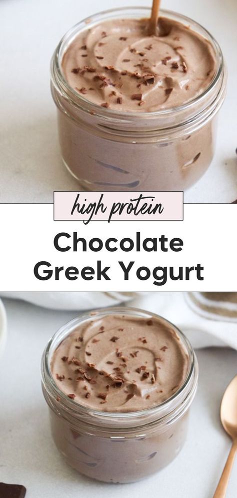 This chocolate Greek yogurt recipe makes a creamy mousse or pudding that's perfect for a dessert bowl. It’s a healthy dessert that’s high protein and rich like a yogurt chocolate mousse. This Greek yogurt dessert tastes like chocolate pudding with no cottage cheese, and it's the best chocolate mousse for a guilt free treat. Greek Yogurt Chocolate Mousse, Yogurt Chocolate Mousse, Protein Chocolate Mousse, Best Chocolate Mousse, Greek Yogurt Snacks, Yogurt Dessert Recipes, Greek Yogurt Chocolate, Yogurt Bowl Recipe, High Protein Dessert