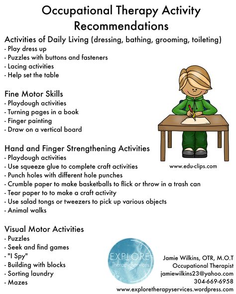 Activity Recommendations – E.X.P.L.O.R.E THERAPY SERVICES Occupational Therapy Leisure Activities, Home Health Occupational Therapy Ideas, Occupational Therapy Room Ideas, Adult Occupational Therapy Activities, Occupational Therapy Activities Adults, Pediatric Occupational Therapy Activities, Occupational Therapy Activities For Kids, What Is Occupational Therapy, Therapeutic Relationship