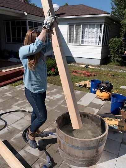 Extend your outdoor living space with a new patio. Use it to create a new space for dining, lounging or a base for a fire pit. Design Per Patio, Diy String Lights, Whiskey Barrels, Diy Deck, Have Inspiration, Backyard Living, Backyard Makeover, Patio Lighting, Building A Deck