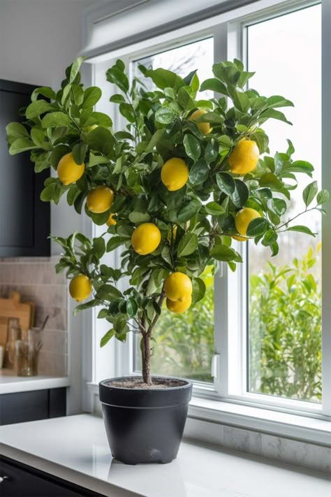 How To Grow Your Own Indoor Lemon Tree! - Mental Scoop Lemon Tree Potted, Indoor Lemon Tree, Growing Lemon Trees, Lemon Plant, How To Grow Lemon, Indoor Vegetables, Small Vegetable Gardens, Plant Care Houseplant, Modern Villa