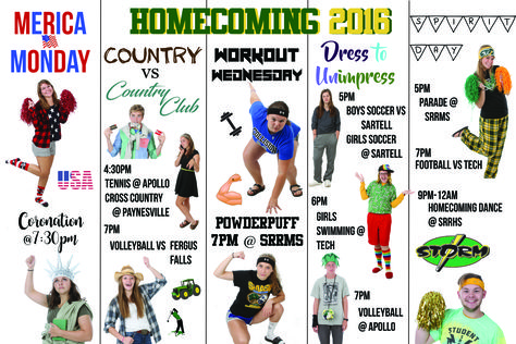 Homecoming Dress Up Days Poster Student Council High School Dress up Week Homecoming Days Spirit Weeks, School Spirit Dress Up Days, Hoco Dress Up Days Ideas For School, Frat Vs Farmer Spirit Week, Fun Dress Up Days For School, Spirit Day Themes High School, Ffa Week Dress Up Days, High School Spirit Days, Dress Up Day Themes