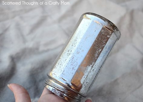 Gold Mercury Glass Diy, Faux Mercury Glass Diy, Mercury Glass Spray Paint, Family Room Mirror, Diy Mercury Glass Vase, Tinting Glass, Wooden Rings Craft, Glass Spray Paint, Mercury Glass Table Lamp