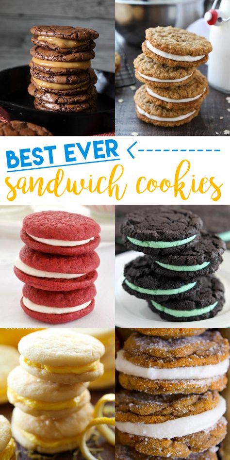 Cream Filled Cookies, Sandwich Cookies Filling, Cream Cheese Sandwiches, Dessert Sandwich, Peanut Butter Sandwich Cookies, Cookie Sandwich Recipes, Sandwich Cookie, Biscuit Sandwich, Sandwich Fillings