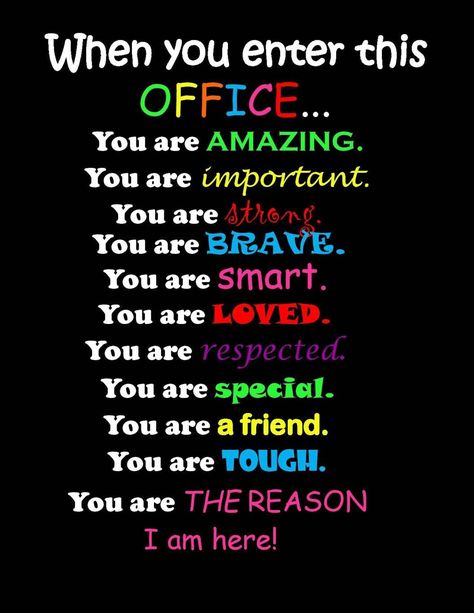 "Here is a poster I created that works for a school office or guidance/social worker/psychologist office. This comes in a PDF format and can be printed up to 18\"x24\" clearly :)" When You Enter This Office, When You Enter This Classroom, School Office Decor Secretary, Director Of Nursing Office Decor, Guidance Office Bulletin Boards, Supervisor Office Decor, Dean Of Students Office Decor, Motivational Boards For Work, School Office Decorating Ideas Principal