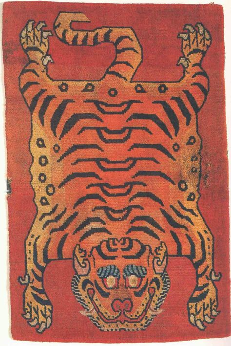 Asian Tigers, Mohawk Carpet, Tibetan Tiger, Tiger Rug, Arte Folk, Skin Rugs, Flying Carpet, Tiger Skin, Tibetan Rugs