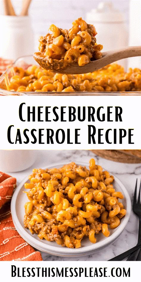 Cheeseburger Casserole Recipe Macaroni And Hamburger Casserole, Cheeseburger Macaroni Recipe, Hamburger Casserole Recipes Crockpot, Macaroni Beef Casserole, Cheeseburger Noodle Casserole, Cheeseburger Bake Casserole, What To Make With Hamburger, Cheese Burger Casserole Recipes, Crockpot Cheeseburger Casserole