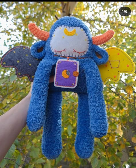 Bat Monster, Weird Plushies, Fluffy Toys, Kawaii Pumpkin, Crochet Monster, Crochet Monsters, Doll Plushies, Handmade Plushies, Cute Sewing Projects