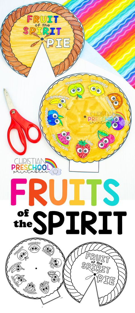 Holy Spirit Craft, Pie Craft, Spirit Game, Fruit Crafts, The Fruit Of The Spirit, Sunday School Kids, Sunday School Crafts For Kids, Preschool Bible, Bible Study For Kids