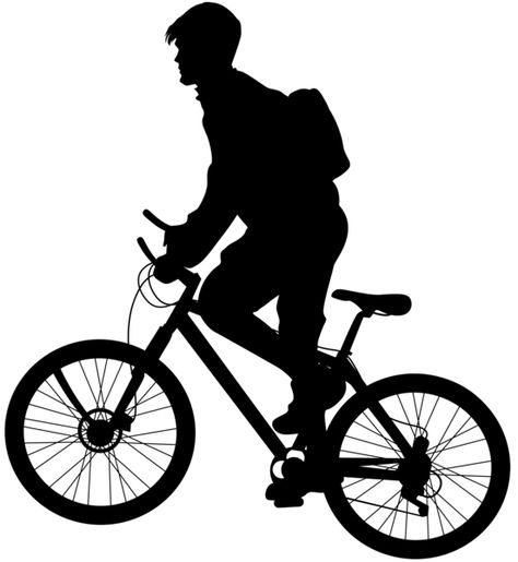 Biker With Helmet, Male Biker, Bicycle Clipart, Bicycle Silhouette, Sports Day Poster, Bike Silhouette, Bicycle Tattoo, Life Drawing Classes, Riding Bicycle