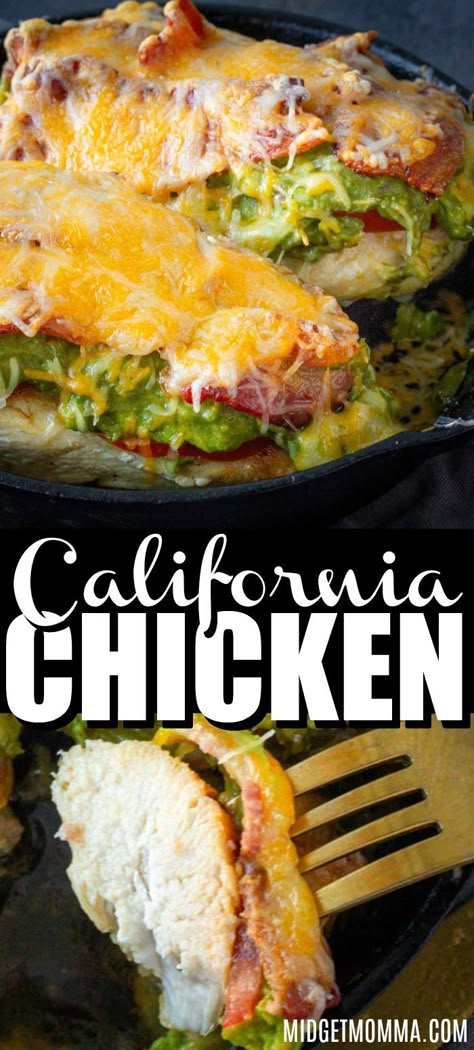 Chicken Avocado Tomato, Avocado Chicken Recipes, Low Carb Dinner Chicken, California Chicken, Chicken Dinner Recipe, Avocado Chicken, Easy Chicken Dinner, Amazing Chicken, Bacon And Cheese