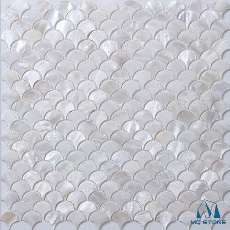 Each sheet of this Shell Backsplash Mosaic Tile is approximately 1 square foot (12 * 12 inches), and 11 sheets are about one square meter. Masonry Quality Stone Factory offers Mosaic tiles for interior wall projects, email to info@mqmarble.com Shell Backsplash, Mother Of Pearl Backsplash, Pearl Backsplash, Mermaid Tile, Mother Of Pearl Tile, Shell Mosaic Tile, Stone Mosaic Wall, Interior Wall Colors, Shell Tiles