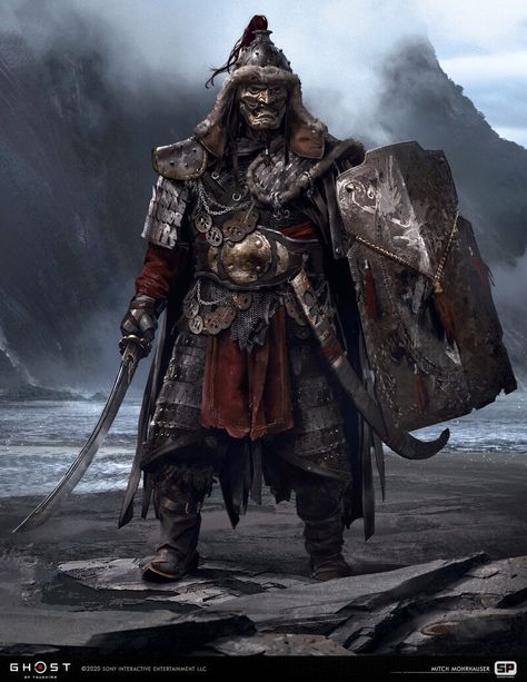 Mitch Mohrhauser, Ghost Of Tsushima Art, Concept Art World, Ghost Of Tsushima, World Of Darkness, Storyboard Artist, Armor Concept, Medieval Fantasy, Character Portraits