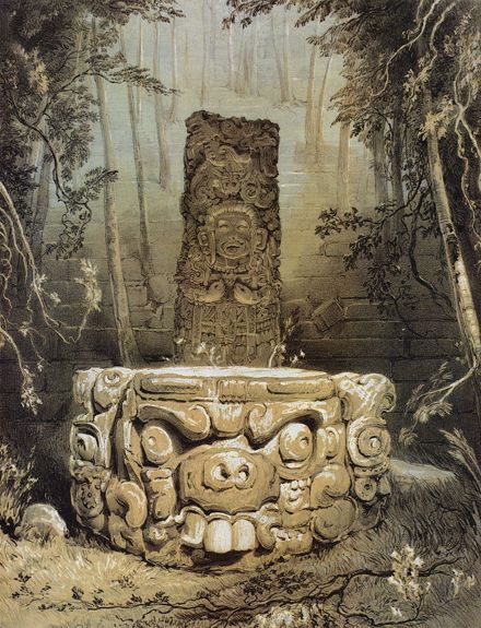 Drawing From the Past Maya Antiquity Through the Eyes of Frederick Catherwood : Idol and Altar at Copán Ancient Mexico, Maya Civilization, Maya Art, Ancient Maya, Mayan Art, Mayan Culture, Ancient Mayan, Aztec Art, Mayan Ruins