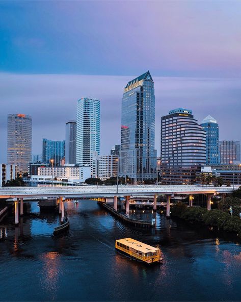 Tampa, Florida, Tampa Riverwalk water taxi. Tampa Bay Aesthetic, Bayshore Blvd Tampa, Tampa Instagram Spots, Tampa Florida Aesthetic, Tampa Aesthetic, Tampa Beach, Tampa Beaches, Tampa Skyline, Tampa Downtown