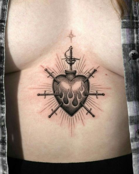 Sacred Heart Tattoo, Sacred Heart Tattoos, Russian Tattoo, Heart Tattoos, 4 Tattoo, Heart Tattoo Designs, Tattoo Project, Black Ink Tattoos, Tattoo Work