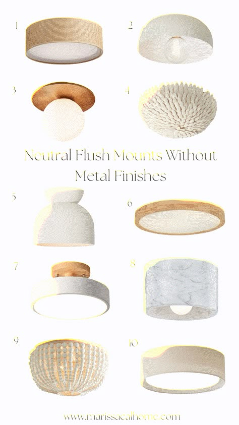 When Mixing Metals, Try Neutral Light Fixtures! - Marissa Cal Home White Ceiling Light Fixtures, Costal Modern Lighting, Apartment Pendant Light, Master Light Fixture, Flushed Ceiling Lights, Ceiling Fixtures Bedroom, Nursery Room Light Fixture, Chicken Wire Pendant Light, Water Closet Light Fixture