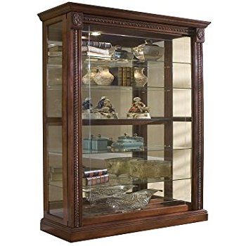 Pulaski Two Way Sliding Door Curio, 43 by 17 by 80-Inch, Medallion Cherry Finish, Brown Pulaski Curio, Curio Cabinet Displays, Corner Curio, Etched Glass Door, Paint Walls, Curio Cabinets, Beige Paint, Glass Cabinets Display, Door Displays