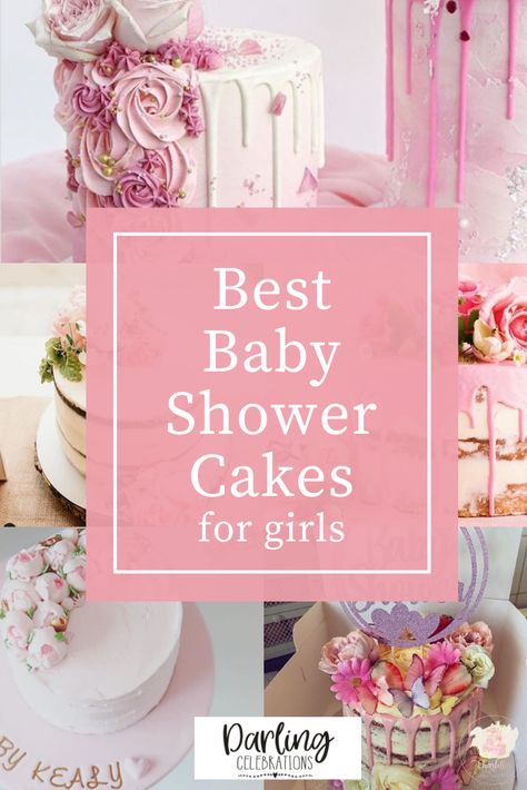 The prettiest Baby Shower cakes for girls from the most talented bakers all over the world. Get inspired with these stunning Baby Girl cakes. #babyshowercakes #girlbabyshowercakes #babyshowercakeforgirls #babyshowercakeideas #prettybabyshowercakes Pink Baby Shower Cake Ideas, Baby Girl Cakes For Showers, Baby Shower Cakes Girl Simple, Babyshowercakes Cake Designs, Baby Shower Cake Ideas Girl, Small Baby Shower Cake, Baby Shower Cakes Simple, Wildflower Baby Shower Cake, Baby In Bloom Cake Ideas