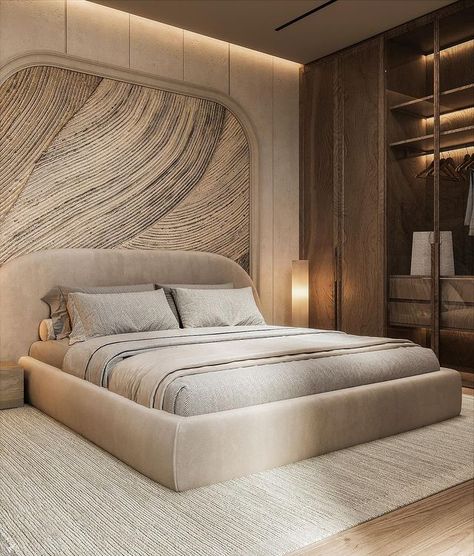 Bed Panelling Modern Luxury, Bed Panelling Modern, Side Table Ideas Bedroom, Carpet Ideas Bedroom, Side Tables Bedroom Modern Luxury, Bedroom Design Elegant, Table Ideas Bedroom, Side Tables Bedroom Modern, Bedroom Wall Panelling