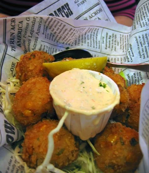 Salmon Hush Puppies, Bubba Gump Hush Puppies Recipe, Hush Puppy Sauce, Hush Puppies Dipping Sauce, Seafood Hush Puppies Recipe, Hush Puppy Dipping Sauce, Crab Hush Puppies Recipe, Seafood Hush Puppies, Shrimp Hush Puppies Recipe