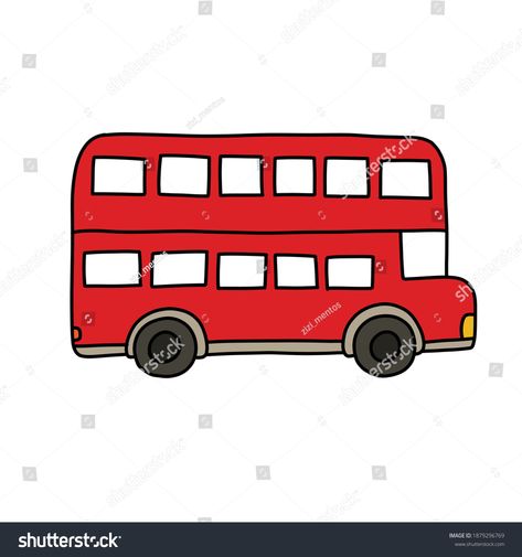 Double Decker Bus Drawing, Bus Doodle, Bus Drawing, Doodle Icon, Double Decker Bus, London Bus, Journal Page, Page Ideas, Easy Drawings