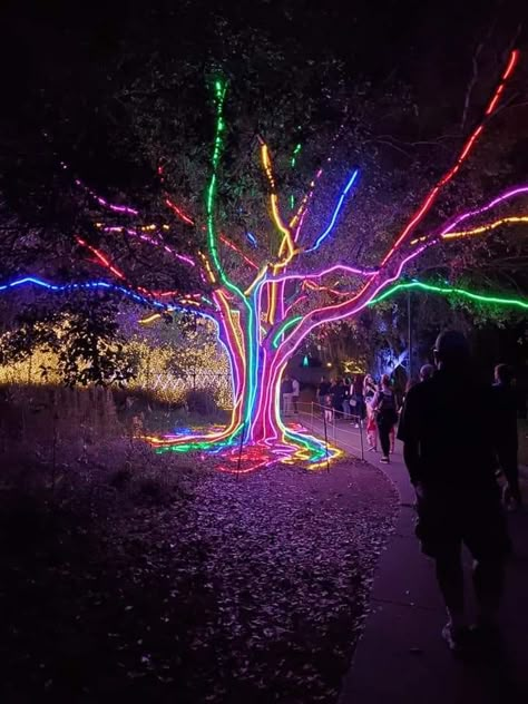 Outdoor Tree Lighting, Outdoor Restaurant Design, Neon Jungle, Outdoor Trees, Outdoor Restaurant, Cafe Interior Design, Neon Party, Organic Modern Decor, Decor Bathroom