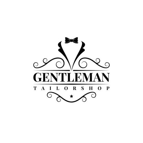 Men Fashion Brand Logo, Suit Logo Design, Tk Logo, Tailor Clothes, Suit Logo, Bow Tie Tuxedo, Classic Logo Design, Tailor Logo, Clothing Logo Design